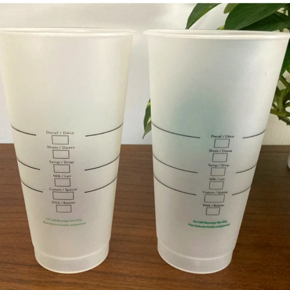 Set Of 2 Reusable Frosted Drink Cups Starbucks Green Logo Tumblers Travel New